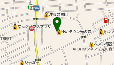 TeaWayゆめタウン光の森店の地図画像