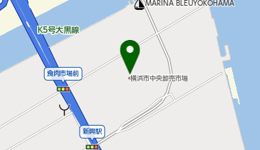 横浜市経済局中央卸売市場 食肉市場の地図画像