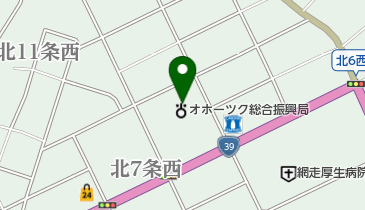 オホーツク観光連盟の地図画像