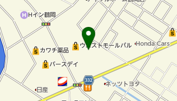 シュープラザ鶴岡ウエストモールパル店の地図画像