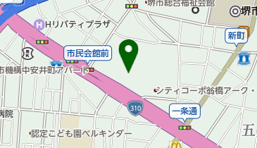 フェニーチェ堺 公演案内・問い合わせの地図画像