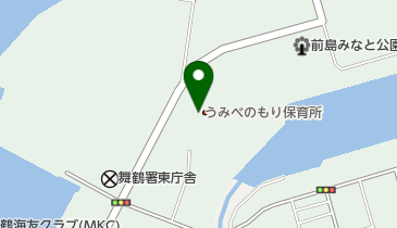 舞鶴市役所 健康・子ども部 子ども支援課 子育て交流施設あそびあむの地図画像