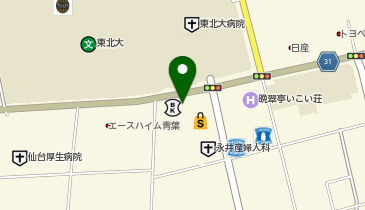 オレンジ薬局東北大学病院バス停前の地図画像