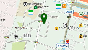 湯処あべの橋の地図画像