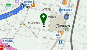 堺簡易裁判所 公示催告の地図画像