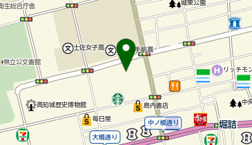 高知県庁 教育委員会関係 図書館の地図画像
