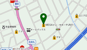MEGAドン・キホーテユニー(UNY)砺波店 1F 肉の白川の地図画像