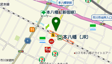 ポニークリーニングシャポー本八幡の地図画像