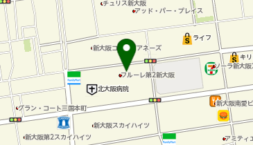 かがやき骨盤整体院新大阪の地図画像