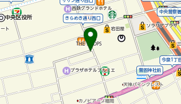 銀座・HANDAWatchWorld天神西通り本店の地図画像