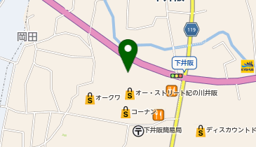 プラスワンオークワオーストリート紀の川井阪店の地図画像