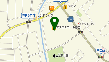 ペットプラスアクロスモール春日店の地図画像