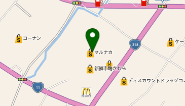 ワンナワードライ東宝 マルナカ白鳥店の地図画像