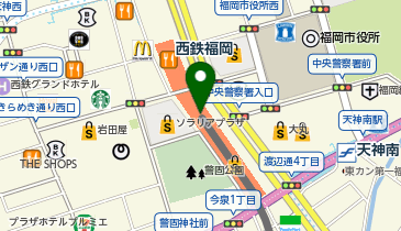 ユザワヤ福岡三越店の地図画像