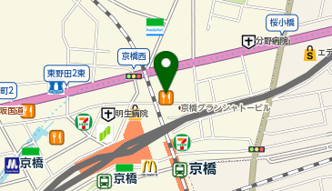 麻雀ZOO京橋店の地図画像