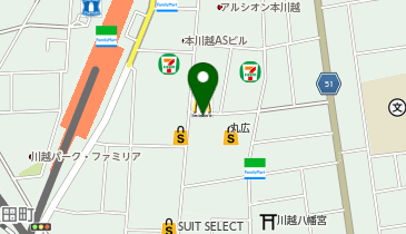 プティマイン丸広川越店の地図画像