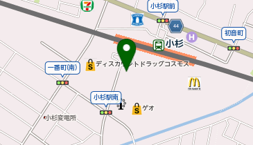 花まつアルプラザ小杉店の地図画像