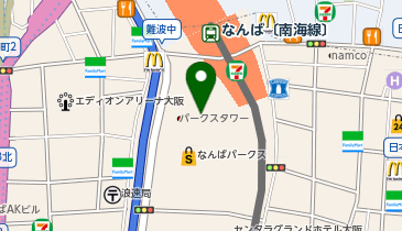 UNBYなんばパークスの地図画像