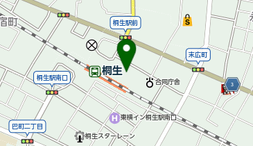 桐生市役所 保健福祉部 保健福祉会館健康づくり課の地図画像