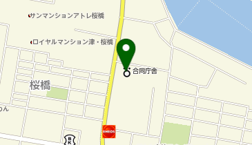 津地方気象台 防災管理の地図画像