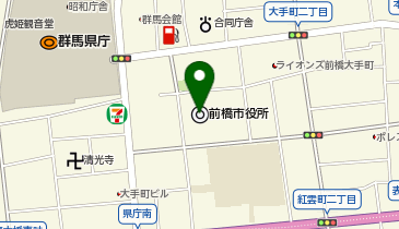 前橋市役所健康部国民健康保険課福祉医療係の地図画像