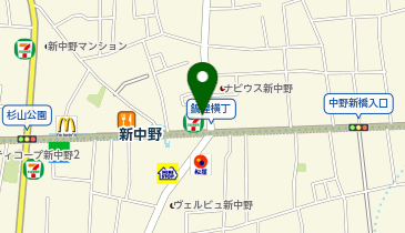 ピザハット新中野店の地図画像