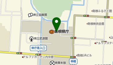 島根県庁記者室山陰中央テレビの地図画像