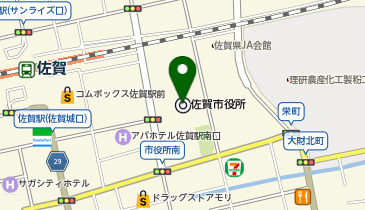 佐賀市役所こども未来部こども健康課こども保健係の地図画像