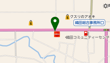 織田国道SS / (有)河原石油店の地図画像