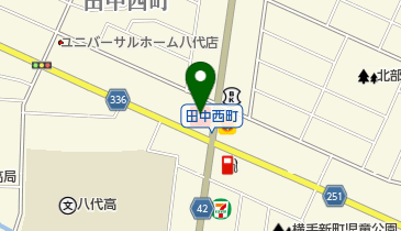 八代田中西町SS / 田村商事(株)の地図画像