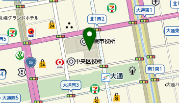 市役所本庁舎食堂の地図画像