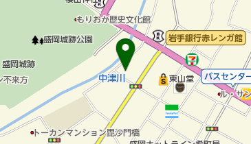 もりおか啄木 賢治青春館 喫茶あこがれの地図画像