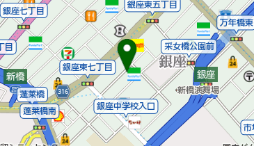 太常うどん 銀座本店の地図画像
