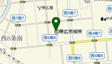 帯広市役所 喫茶の地図画像