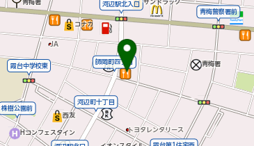 北海道生まれ 和食処とんでん 青梅河辺店の地図画像