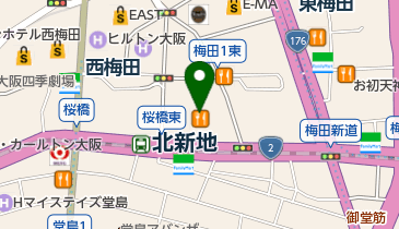 神戸北野坂 肉屋の串カツ 丸力 大阪駅前第2ビル店の地図画像