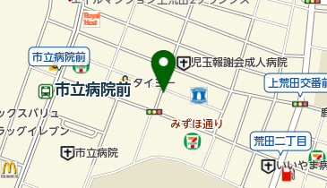餃子専門店 まる千餃子 市立病院前店の地図画像