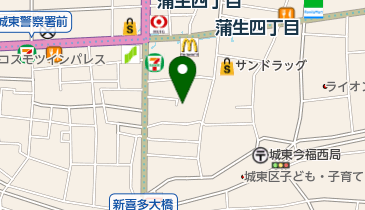 蒲生おでん笑月の地図画像