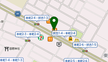 かつや札幌伏古店の地図画像