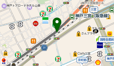 ぎょうざの店 ひょうたん 三宮店の地図画像
