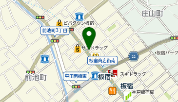 ぎょうざの店 ひょうたん 板宿店の地図画像