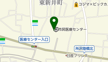 所沢市市民医療センターの地図画像