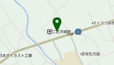 二之沢病院の地図画像