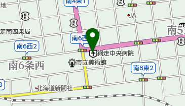 網走中央病院の地図画像