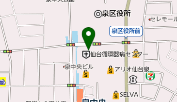 宮城県成人病予防協会附属仙台循環器病センターの地図画像