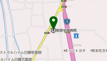 南部中央病院の地図画像