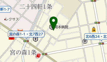 岡本病院の地図画像