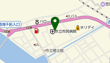 笠岡市立市民病院の地図画像