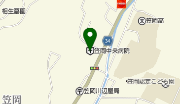 笠岡中央病院の地図画像