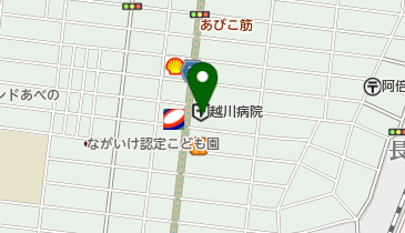 越川病院の地図画像